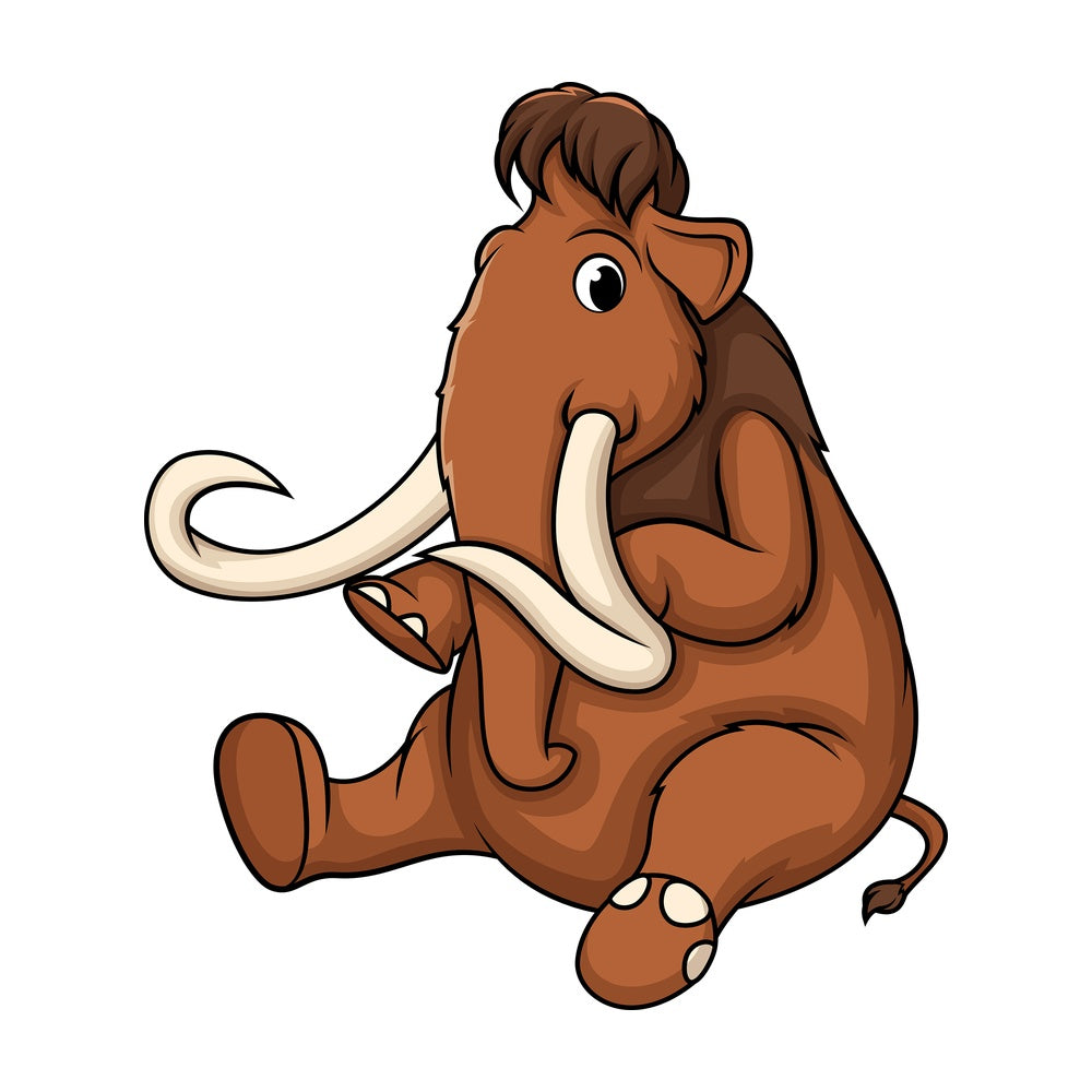 Mammoth sitting. PNG - JPG and vector EPS (infinitely scalable).