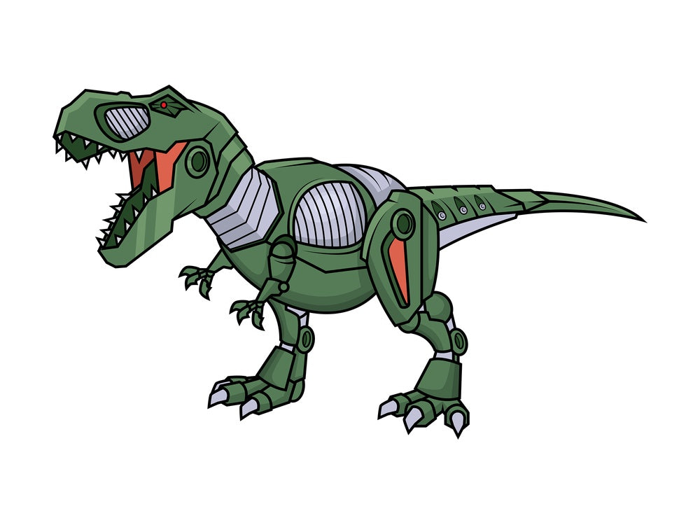 Robotic t-rex robot. PNG - JPG and vector EPS (infinitely scalable).