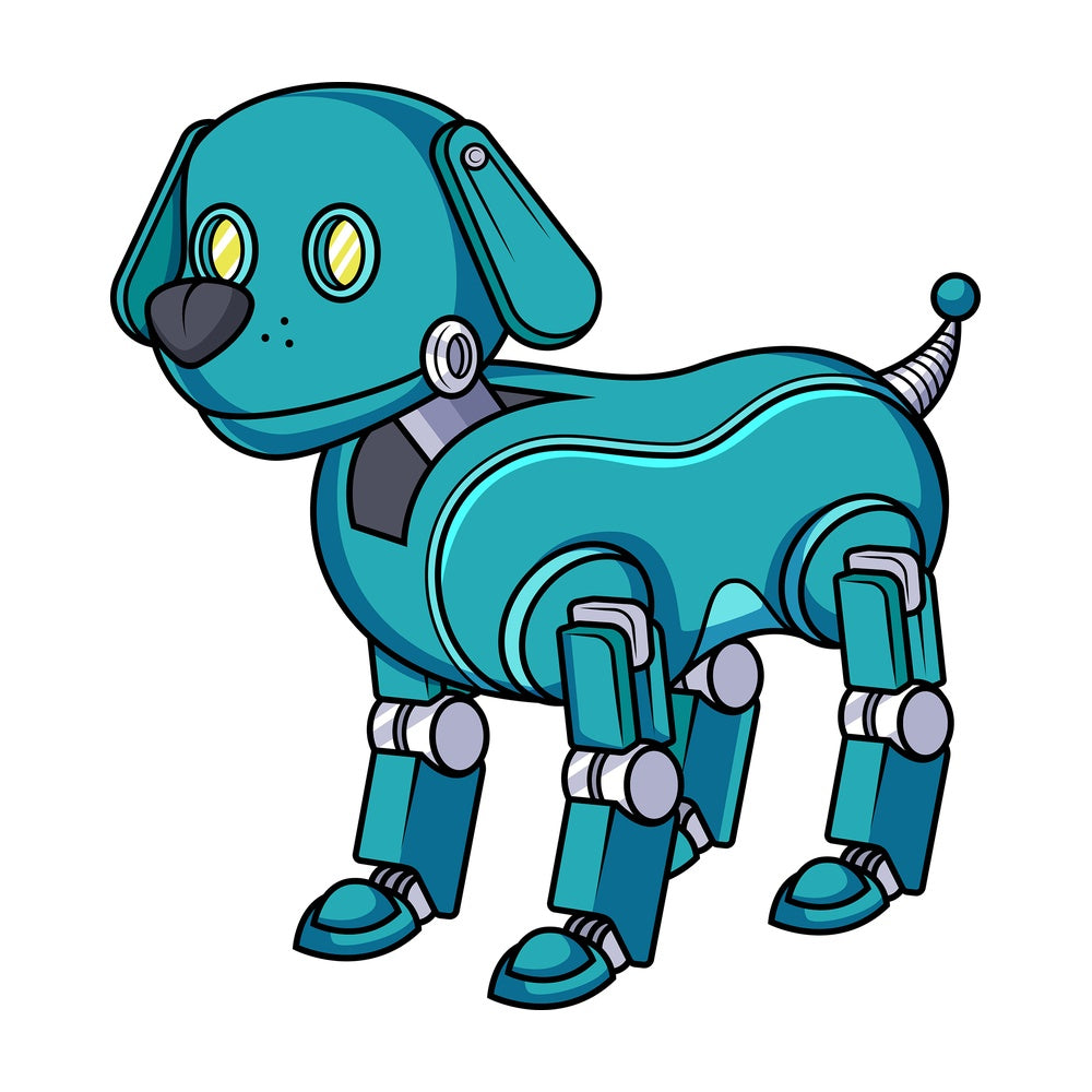 Robotic dog robot. PNG - JPG and vector EPS (infinitely scalable).