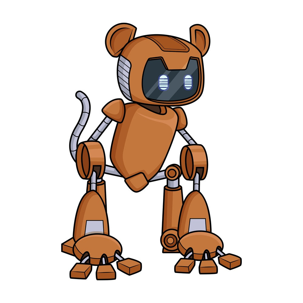 Robotic monkey robot. PNG - JPG and vector EPS (infinitely scalable).