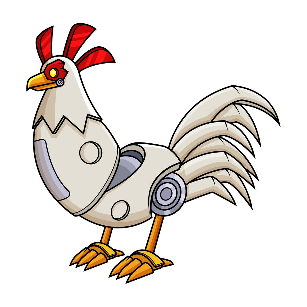 Robotic chicken robot. PNG - JPG and vector EPS (infinitely scalable).