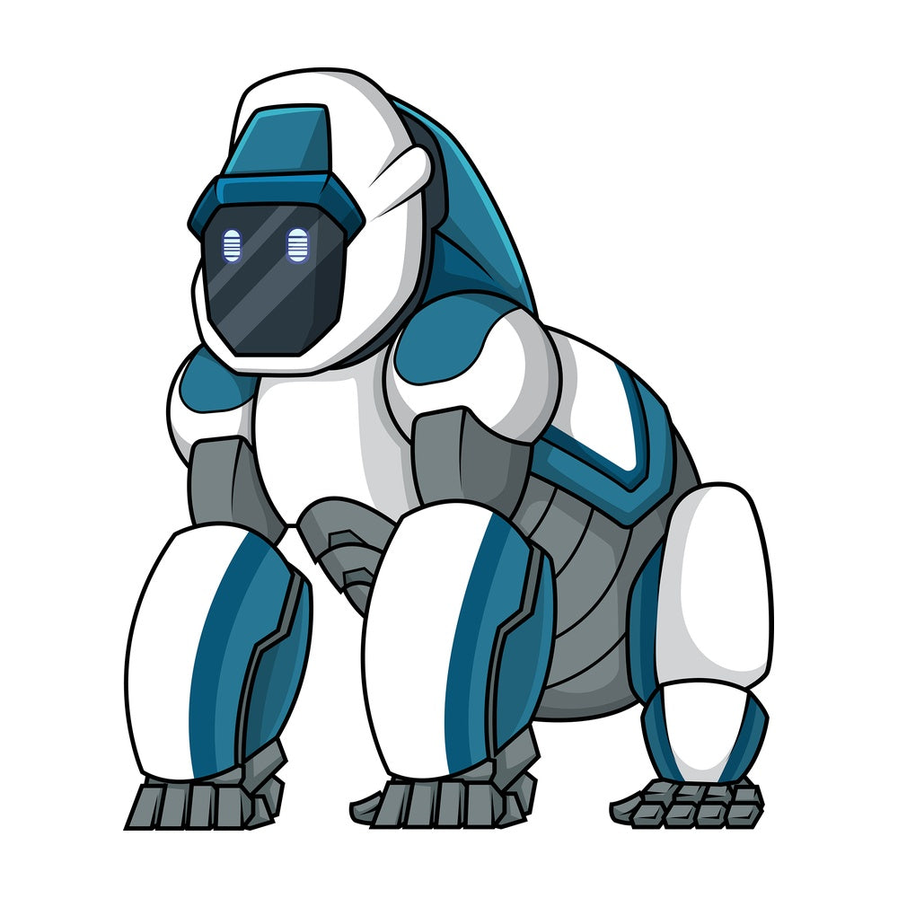 Robotic gorilla robot. PNG - JPG and vector EPS (infinitely scalable).
