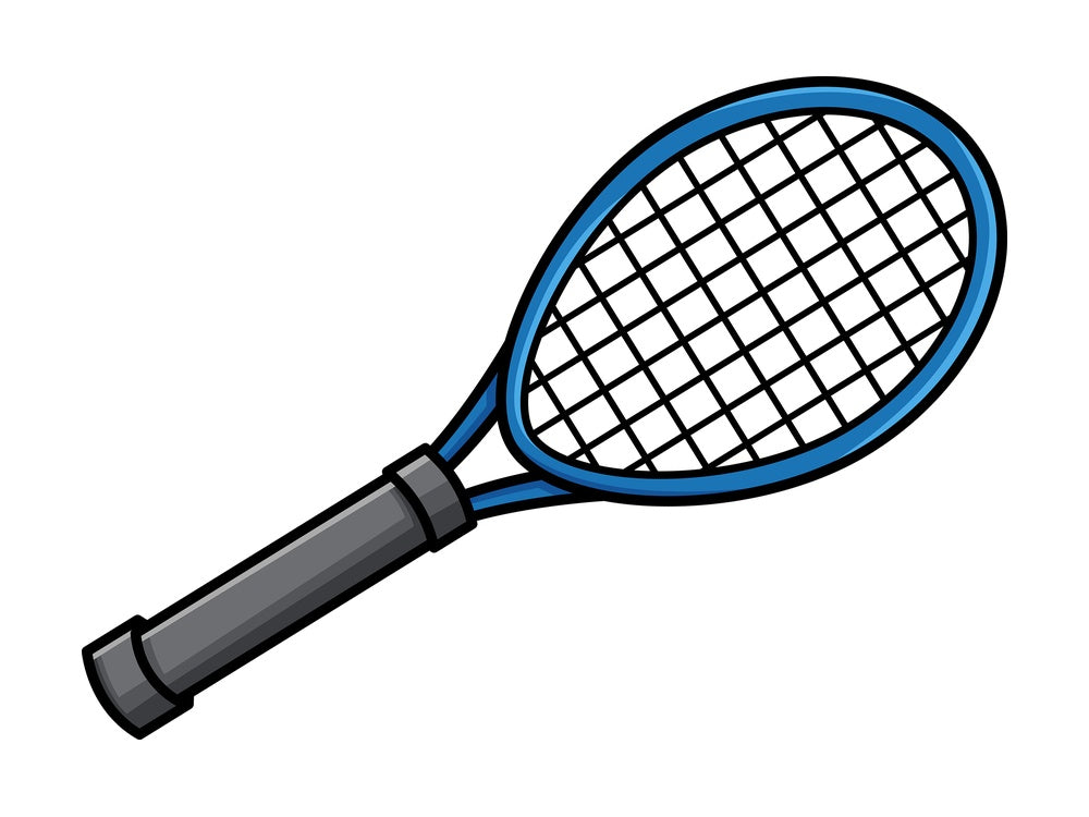 Tennis racket. PNG - JPG and vector EPS file formats (infinitely scalable). Image isolated on transparent background.