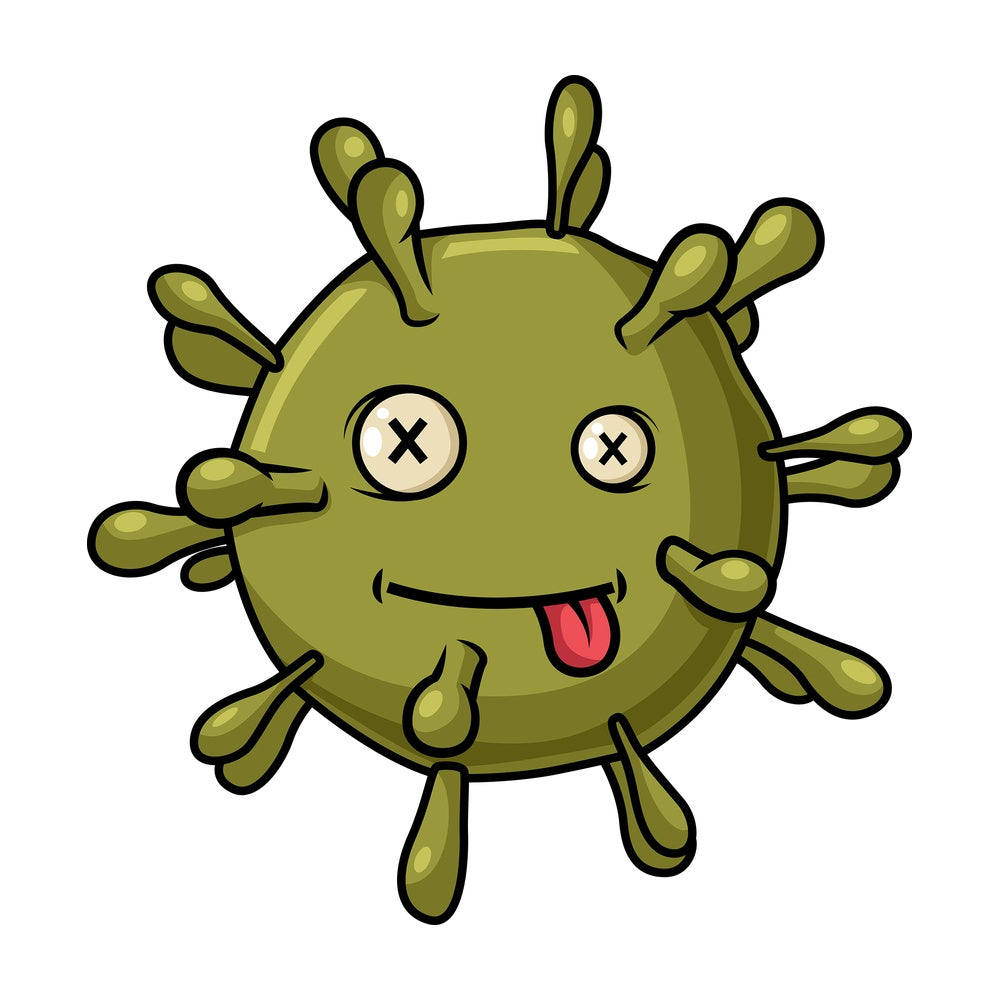 Virus defeated by the immune system. PNG - JPG and vector EPS (infinitely scalable).