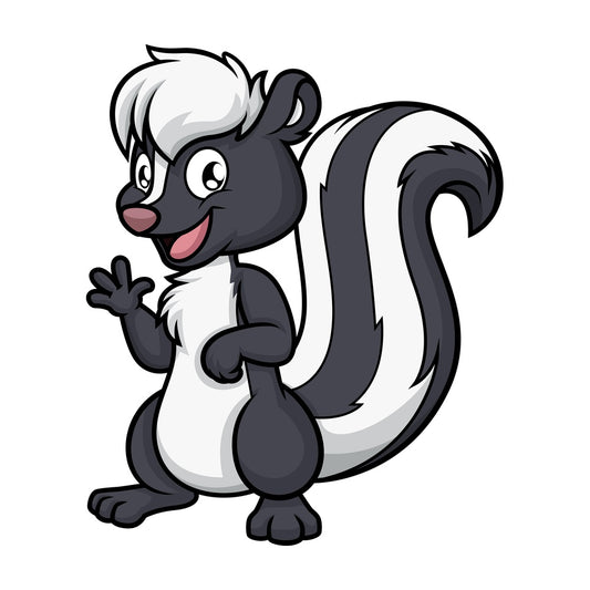 Happy skunk waving. PNG - JPG and vector EPS (infinitely scalable).