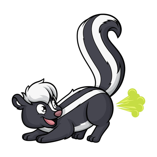Skunk spraying. PNG - JPG and vector EPS (infinitely scalable).