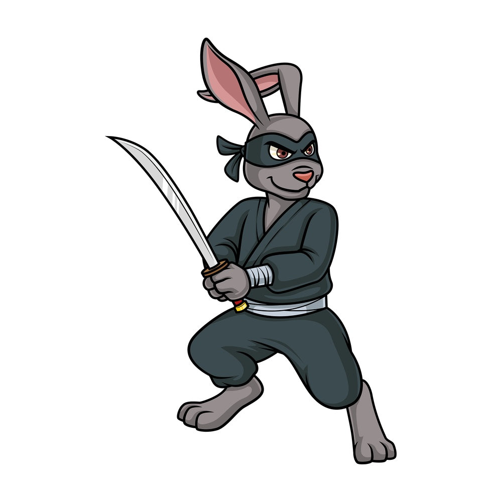 Ninja bunny rabbit. PNG - JPG and vector EPS (infinitely scalable).