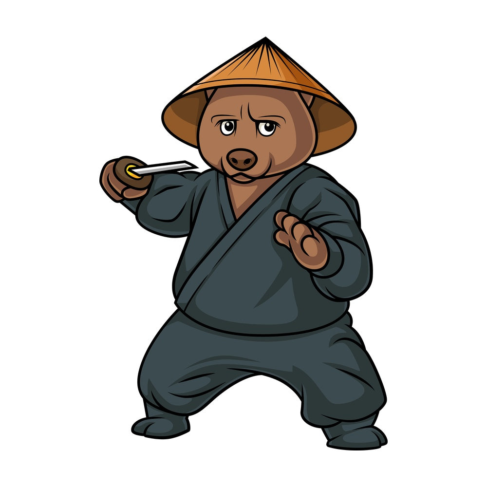 Ninja bear. PNG - JPG and vector EPS (infinitely scalable).