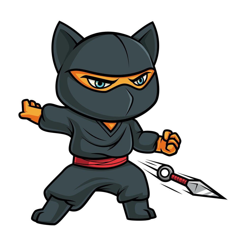 Ninja cat. PNG - JPG and vector EPS (infinitely scalable).
