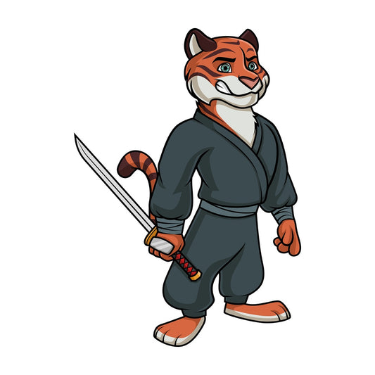 Ninja tiger. PNG - JPG and vector EPS (infinitely scalable).