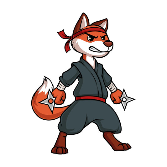 Ninja fox. PNG - JPG and vector EPS (infinitely scalable).