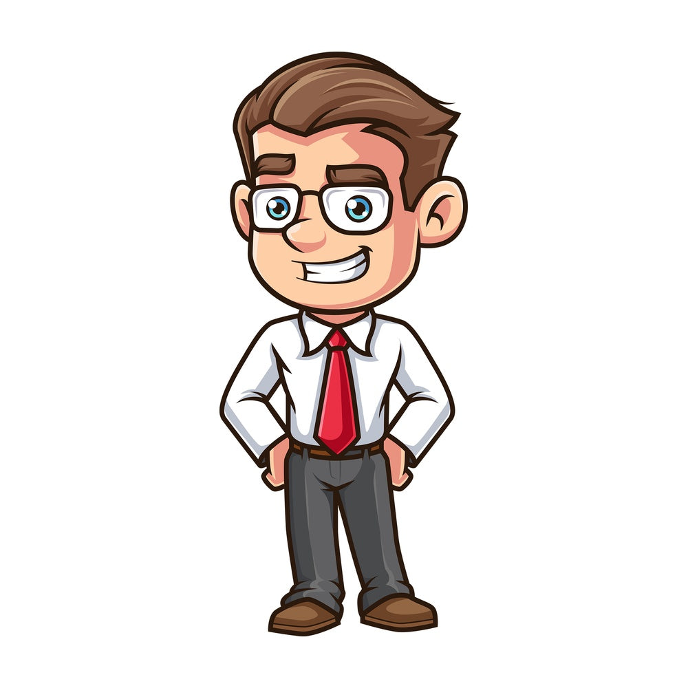 Happy employee. PNG - JPG and vector EPS (infinitely scalable).