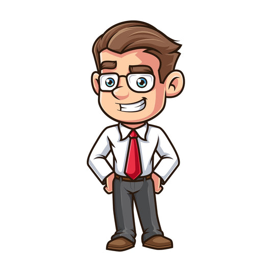 Happy employee. PNG - JPG and vector EPS (infinitely scalable).