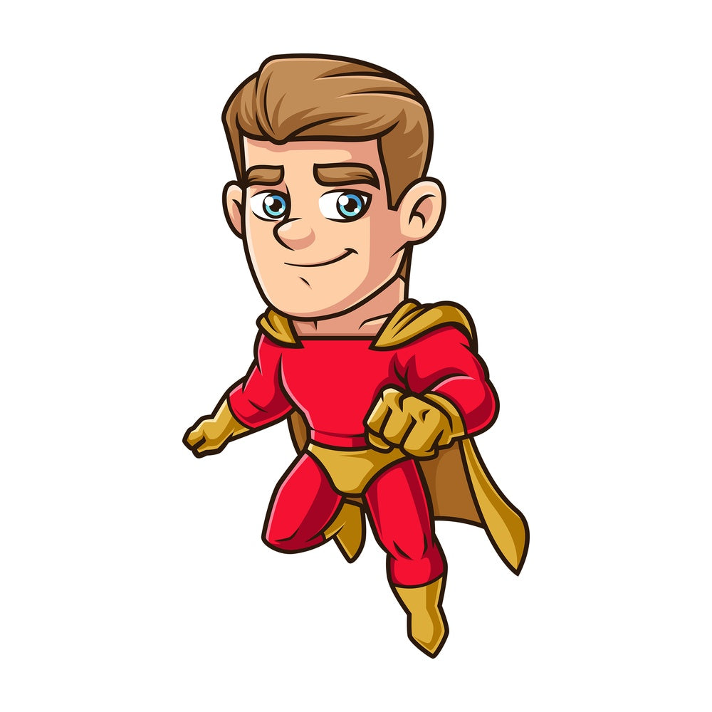 Male super hero flying. PNG - JPG and vector EPS (infinitely scalable).