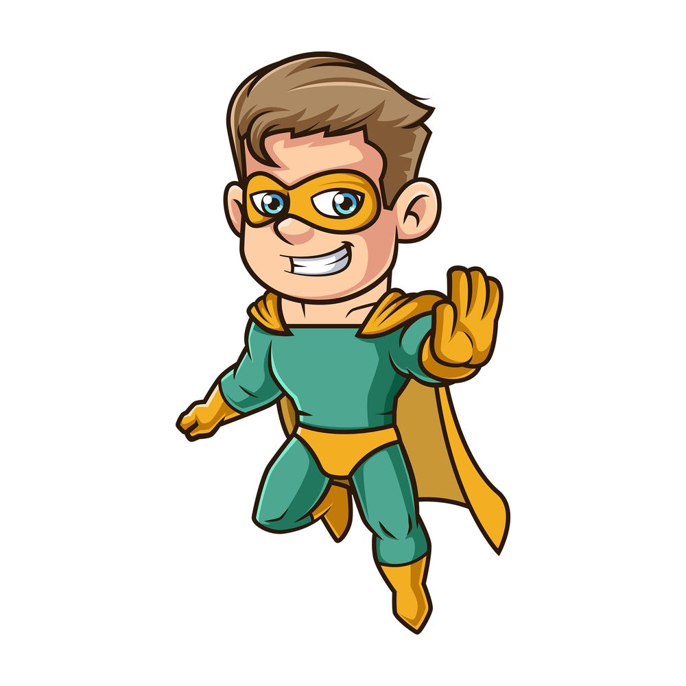 Male superhero stop gesture. PNG - JPG and vector EPS (infinitely scalable).