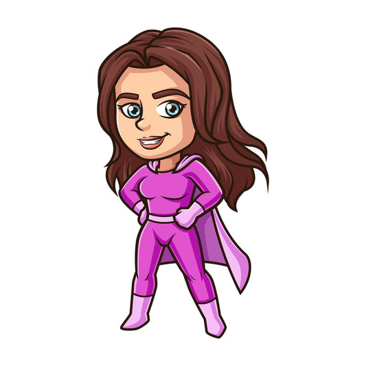 Proud female superheroine. PNG - JPG and vector EPS (infinitely scalable).