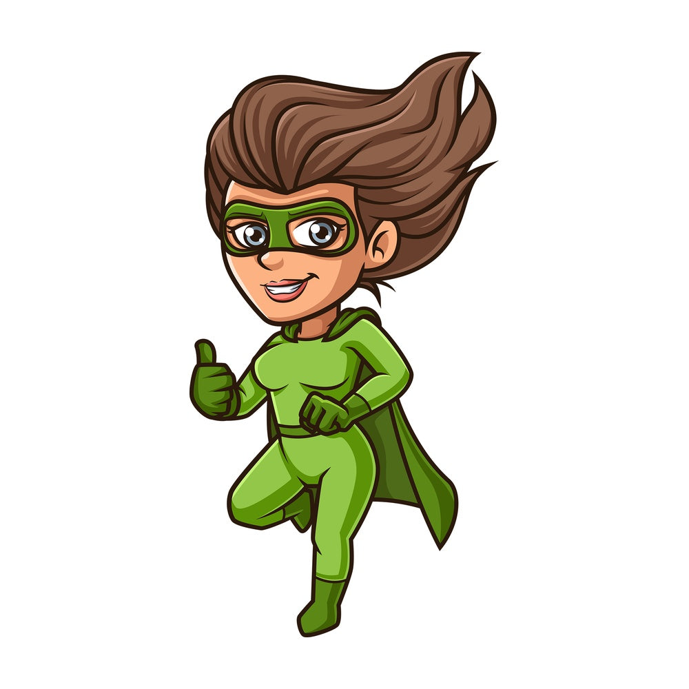 Woman superhero thumbs up. PNG - JPG and vector EPS (infinitely scalable).