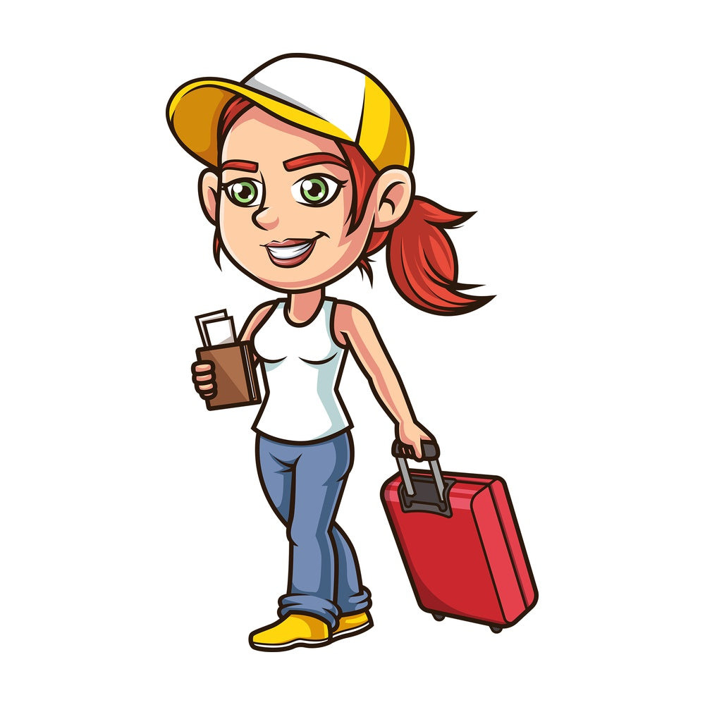 Woman traveling. PNG - JPG and vector EPS (infinitely scalable).