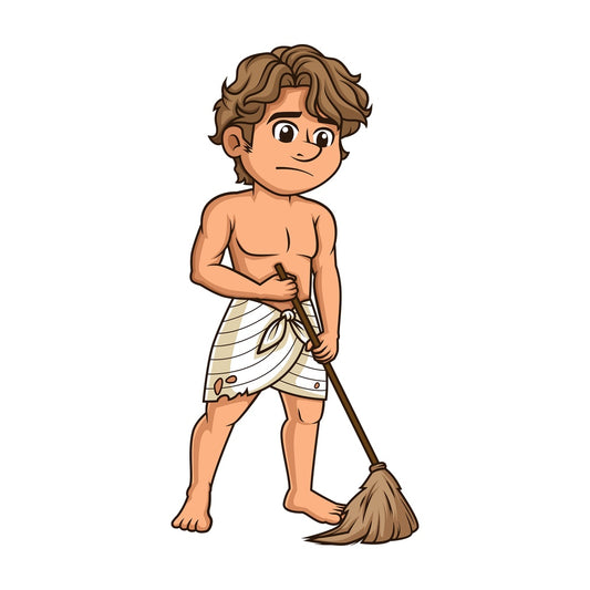 Ancient greek slave sweeping. PNG - JPG and vector EPS (infinitely scalable).