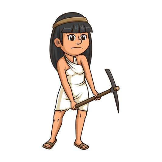 Female slave using a pickaxe. PNG - JPG and vector EPS (infinitely scalable).