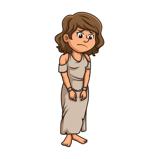 Female slave in chains. PNG - JPG and vector EPS (infinitely scalable).