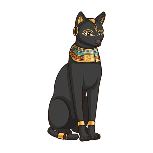 Black ancient egyptian cat. PNG - JPG and vector EPS (infinitely scalable).