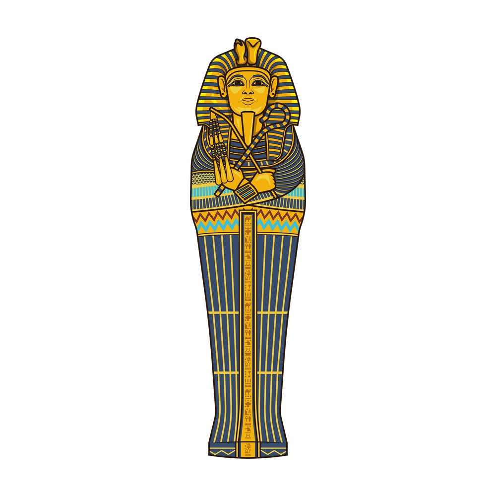 Pharaoh sarcophagus top view. PNG - JPG and vector EPS (infinitely scalable).
