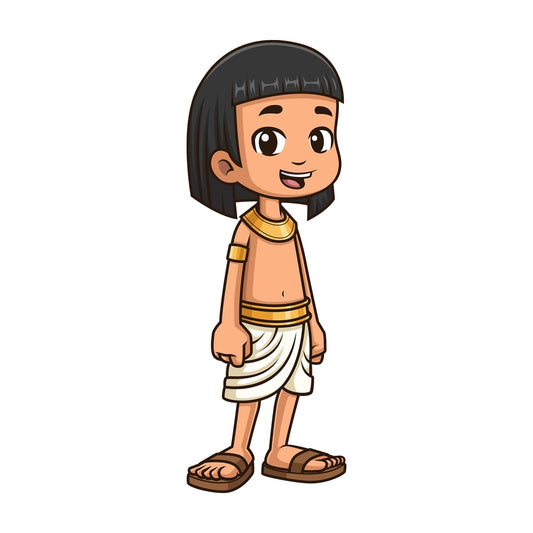 Ancient egyptian little boy. PNG - JPG and vector EPS file formats (infinitely scalable). Image isolated on transparent background.