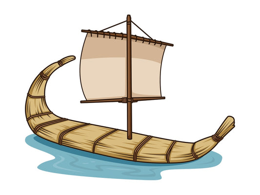 Ancient egyptian boat. PNG - JPG and vector EPS file formats (infinitely scalable). Image isolated on transparent background.