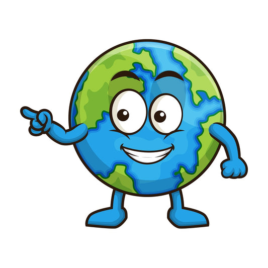 Earth pointing to the side. PNG - JPG and vector EPS (infinitely scalable).
