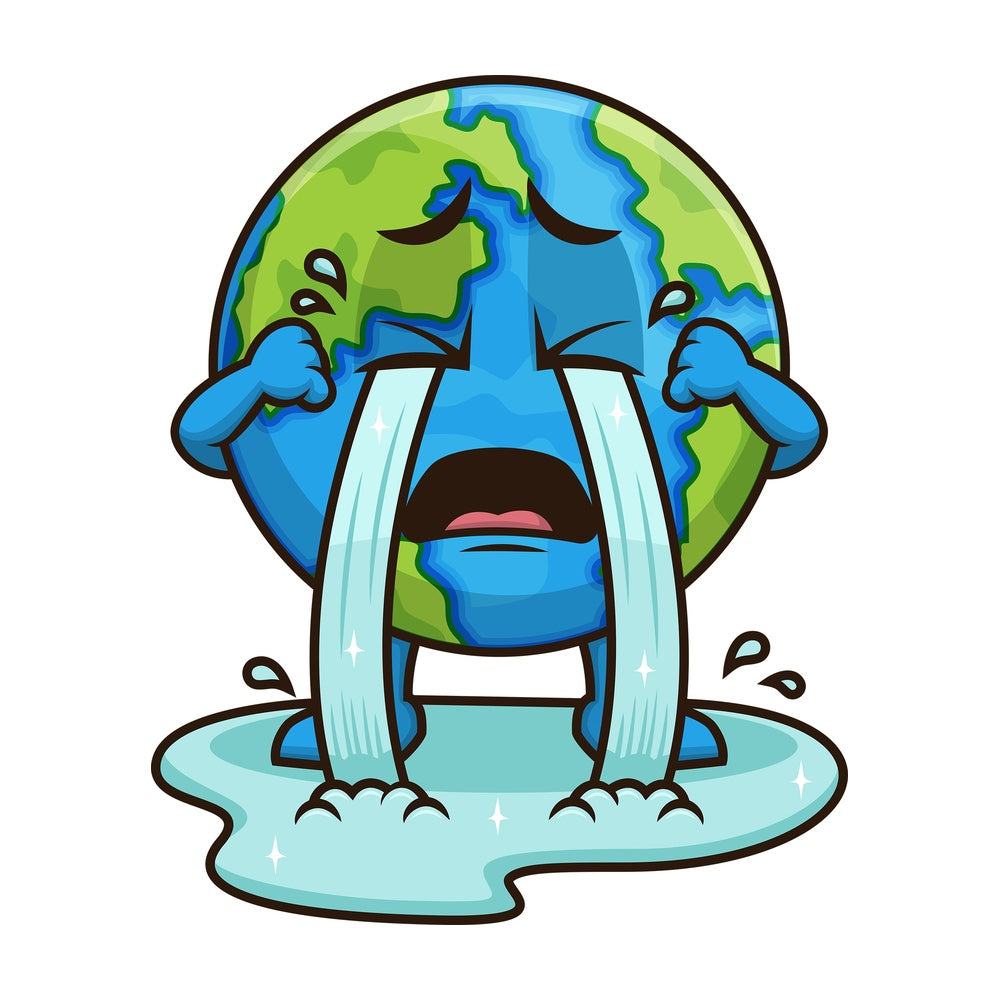 Earth crying. PNG - JPG and vector EPS (infinitely scalable).