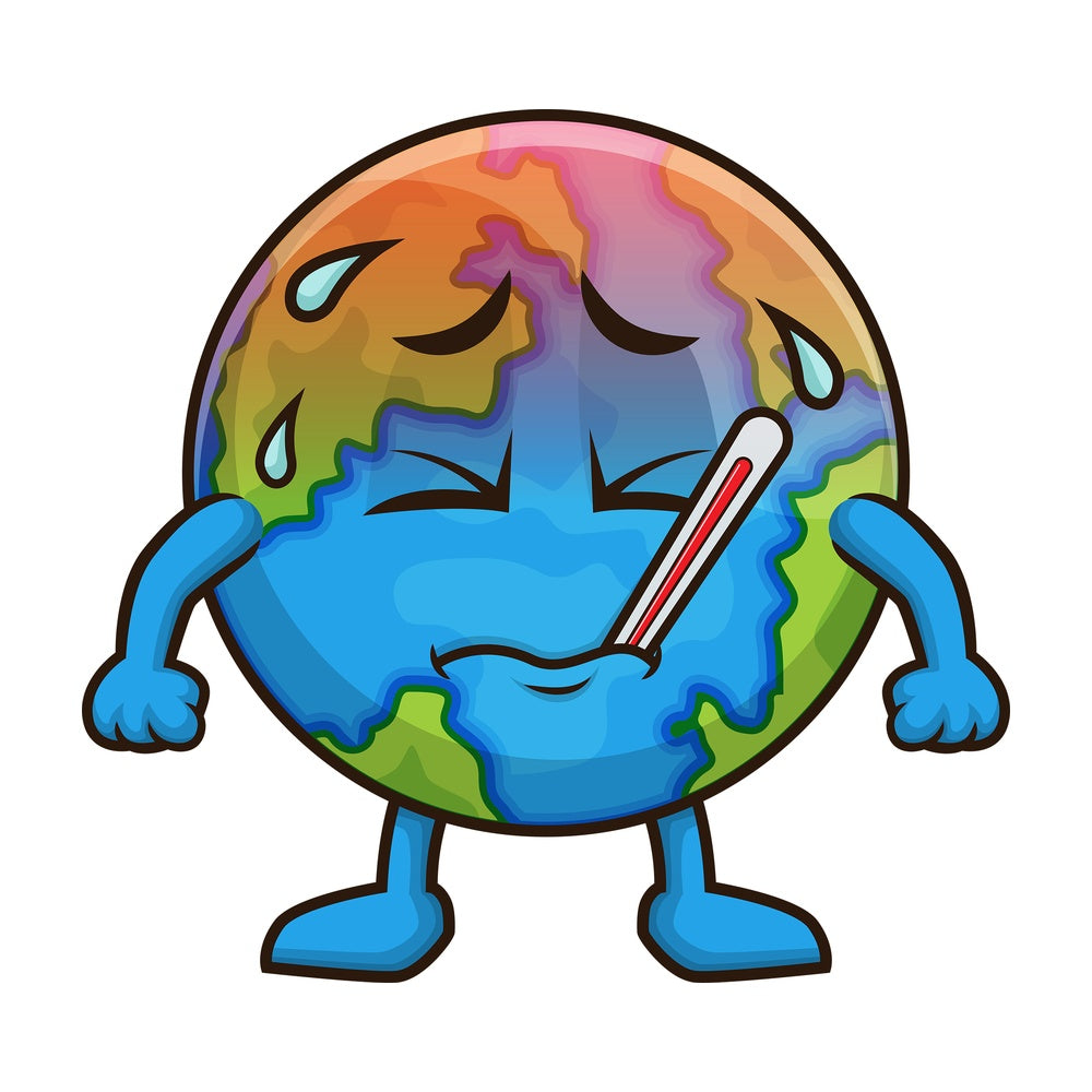 Earth with thermometer. PNG - JPG and vector EPS (infinitely scalable).