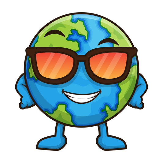 Cool earth with sunglasses. PNG - JPG and vector EPS (infinitely scalable).