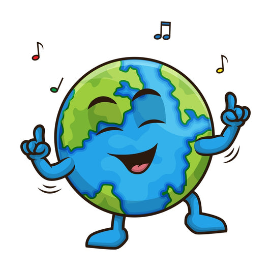 Earth dancing. PNG - JPG and vector EPS (infinitely scalable).