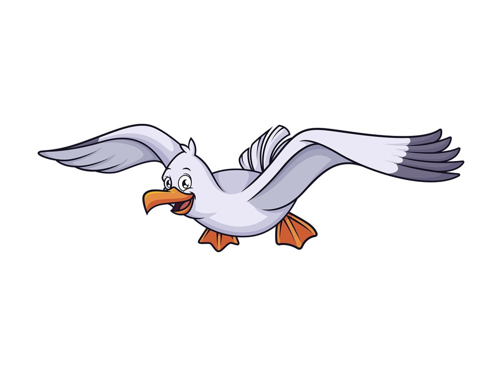 Flying seagull. PNG - JPG and vector EPS (infinitely scalable).