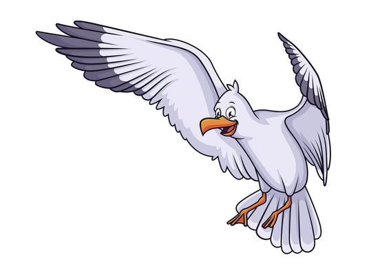 Seagull landing. PNG - JPG and vector EPS (infinitely scalable).