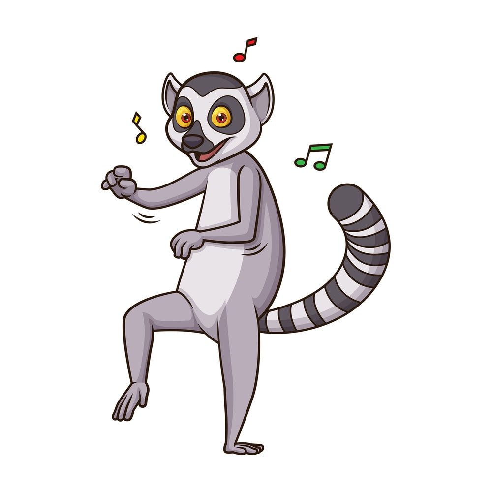 Dancing lemur. PNG - JPG and vector EPS (infinitely scalable).