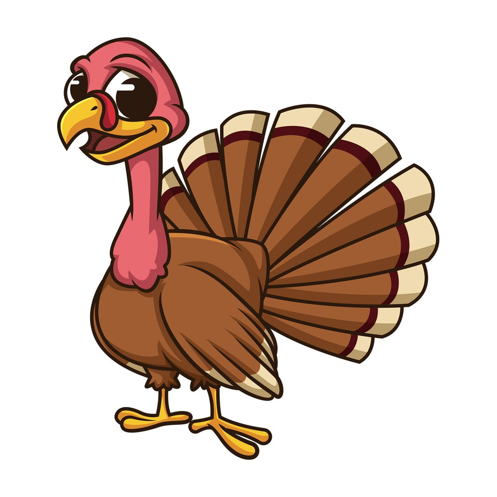 Happy turkey. PNG - JPG and vector EPS (infinitely scalable). Image isolated on transparent background.