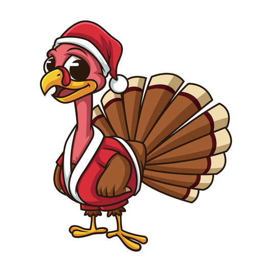 Christmas turkey. PNG - JPG and vector EPS (infinitely scalable). Image isolated on transparent background.