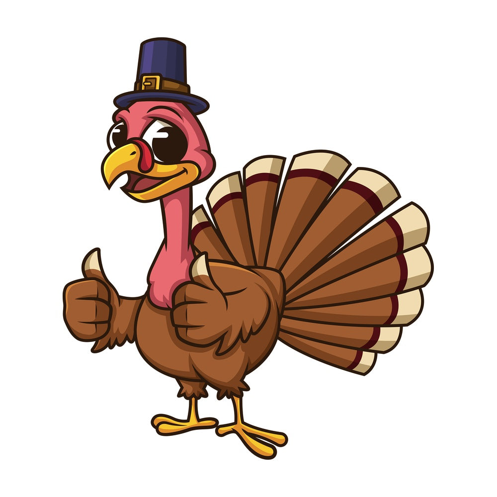 Thanksgiving turkey thumbs up. PNG - JPG and vector EPS (infinitely scalable).