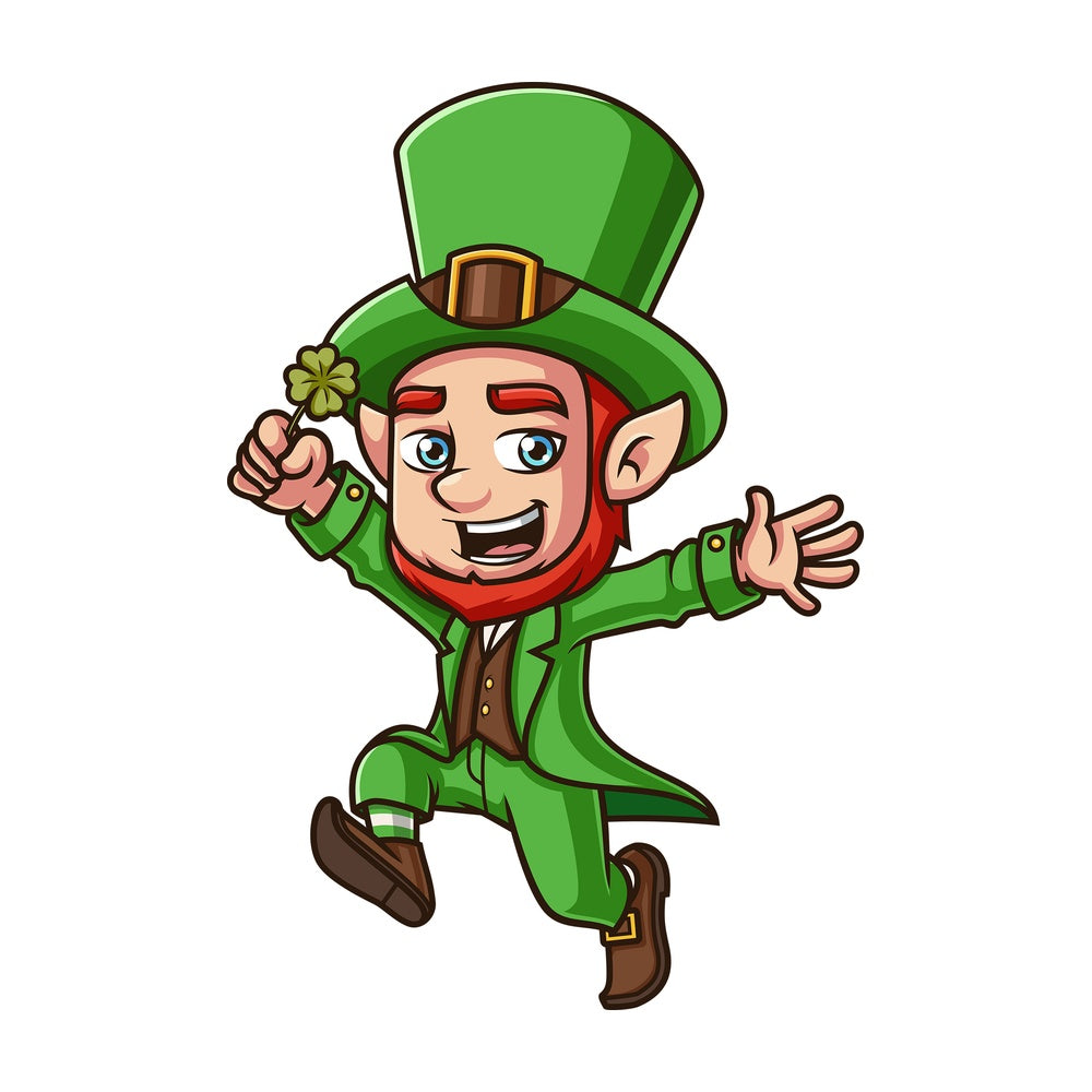 Leprechaun with clover. PNG - JPG and vector EPS (infinitely scalable). Image isolated on transparent background.