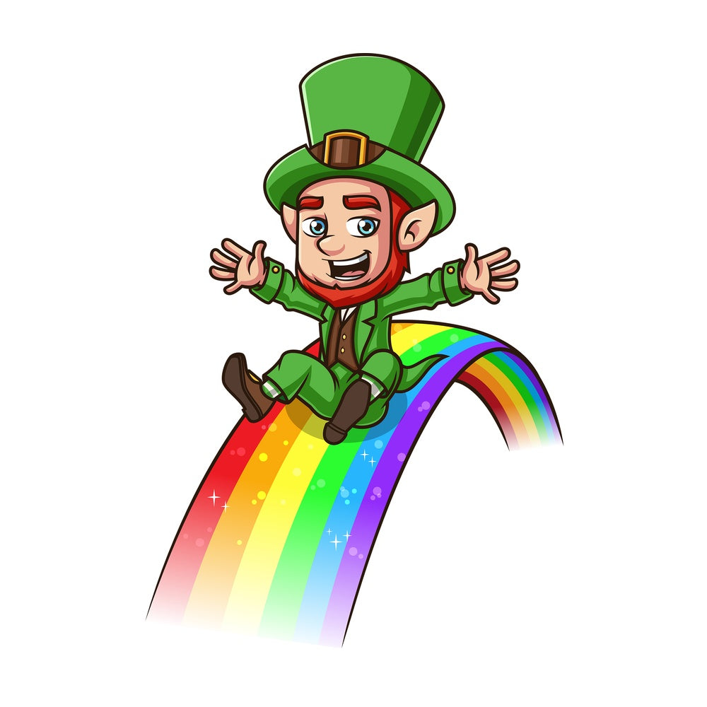 Leprechaun on a rainbow. PNG - JPG and vector EPS (infinitely scalable). Image isolated on transparent background.