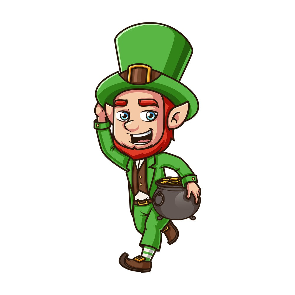 Running leprechaun. PNG - JPG and vector EPS (infinitely scalable). Image isolated on transparent background.