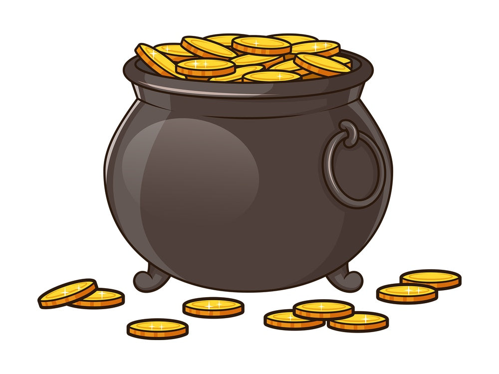 Pot of gold. PNG - JPG and vector EPS (infinitely scalable). Image isolated on transparent background.