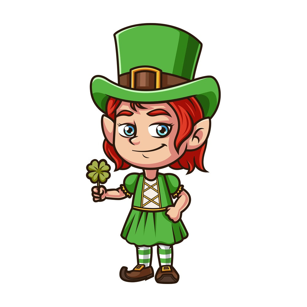 Little girl leprechaun. PNG - JPG and vector EPS (infinitely scalable).