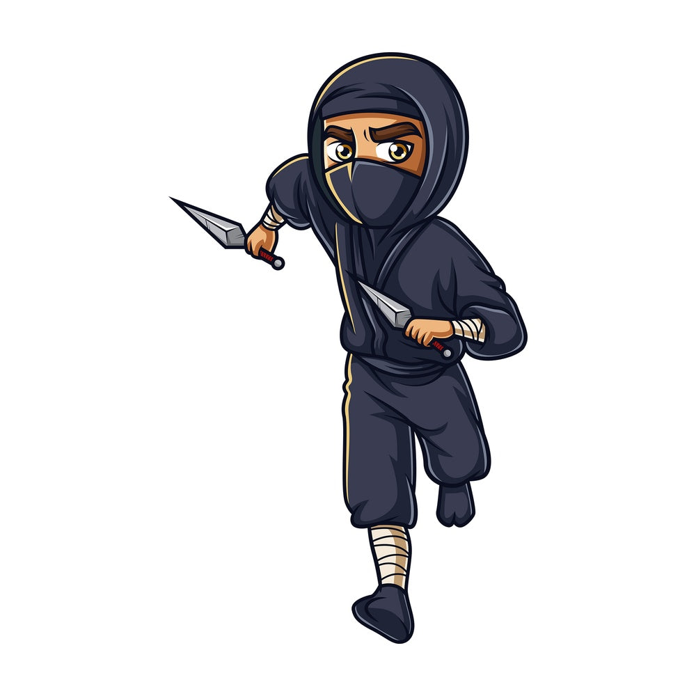 Running japanese ninja. PNG - JPG and vector EPS (infinitely scalable).