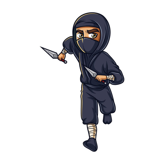 Running japanese ninja. PNG - JPG and vector EPS (infinitely scalable).