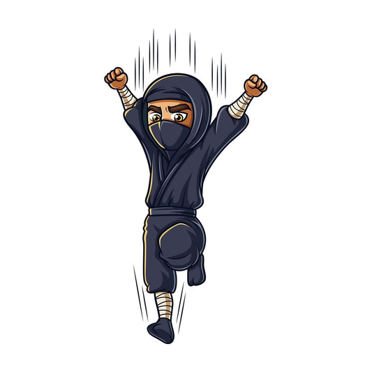 Japanese ninja jumping. PNG - JPG and vector EPS (infinitely scalable).