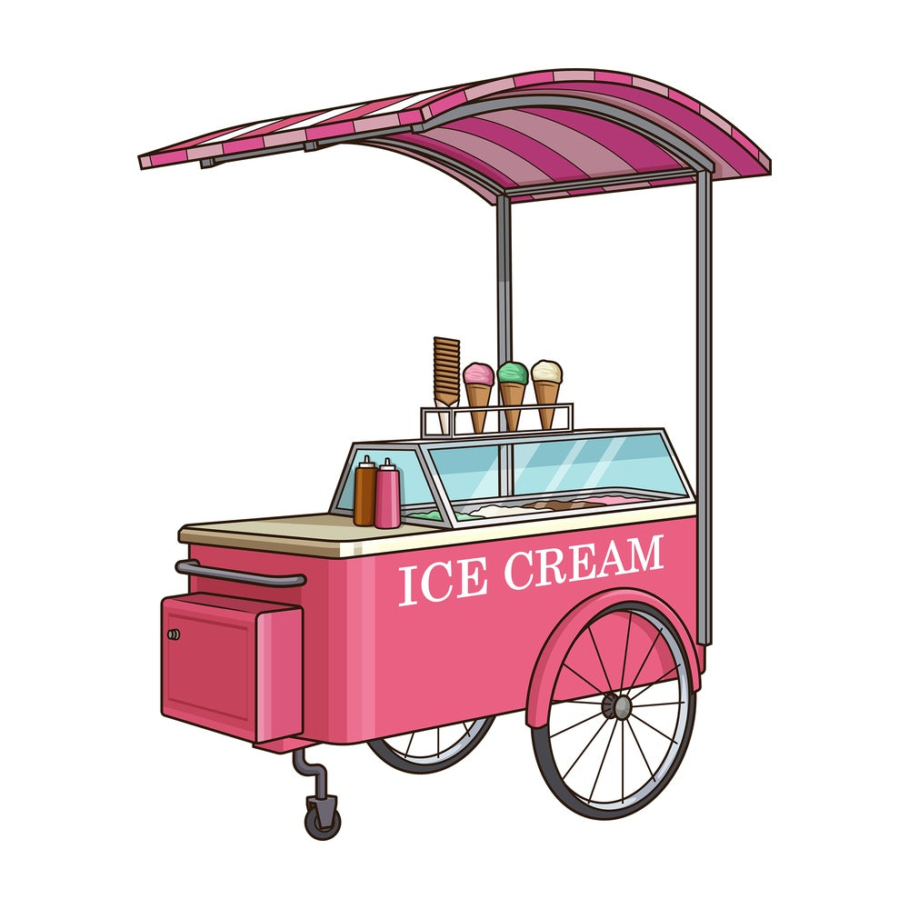 Ice cream cart. PNG - JPG and vector EPS (infinitely scalable).