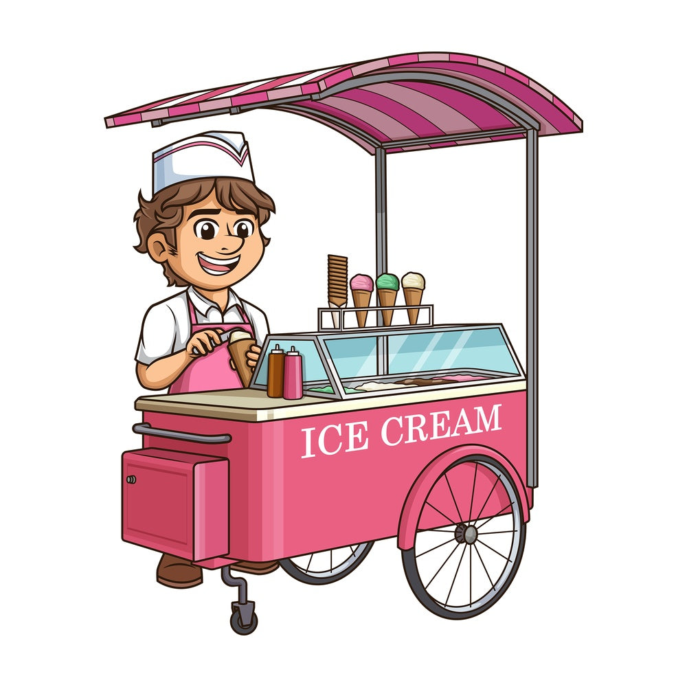 Man making ice cream. PNG - JPG and vector EPS (infinitely scalable).
